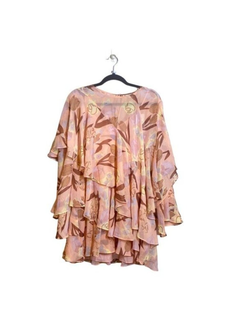 NWT TED BAKER LONDON Pegaia Bell Sleeve Mini Dress in Peach, size US 6 - Picture 2 of 14